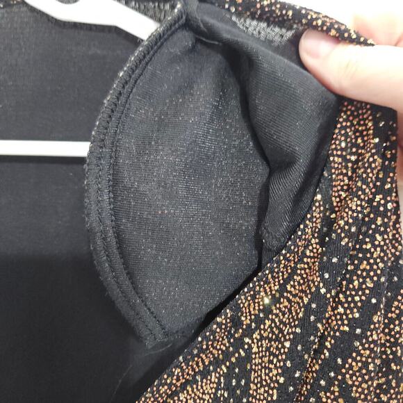 Helene Blake Sparkly Brown Crossover V-Neck Blouse Size 1x 3/4 Sleeve - Picture 6 of 8